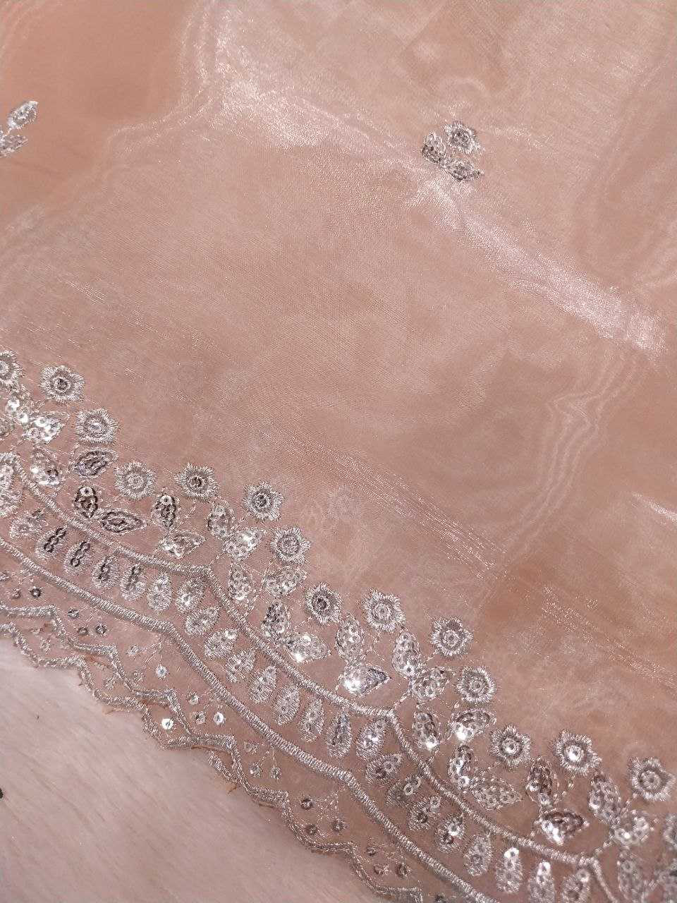 Soft Jimmychoo Saree embellished with beautiful embroidery work allover saree