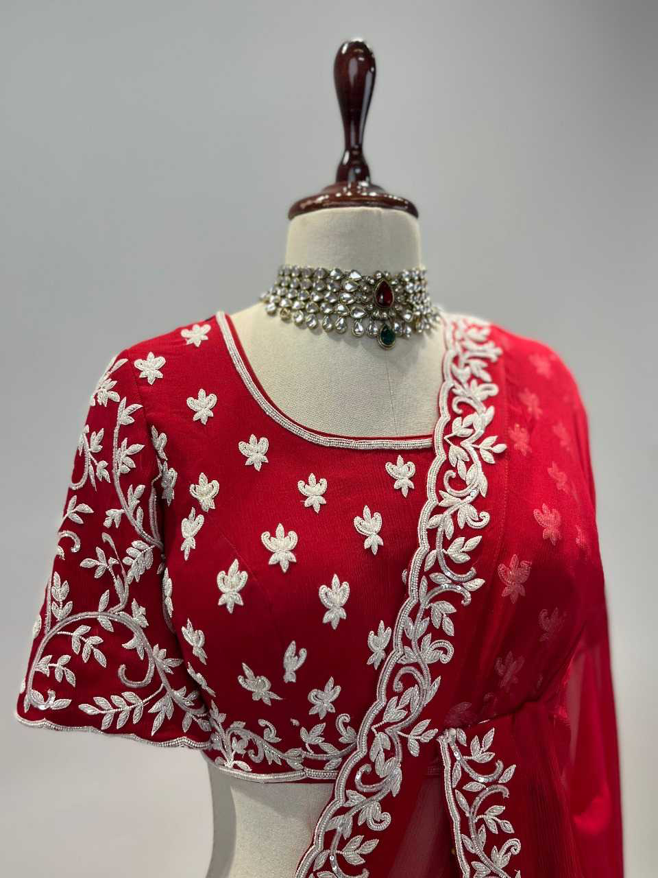 Fabric Jimmy Chuu Silk Multi Thread Embroidery Coding Sequence Work