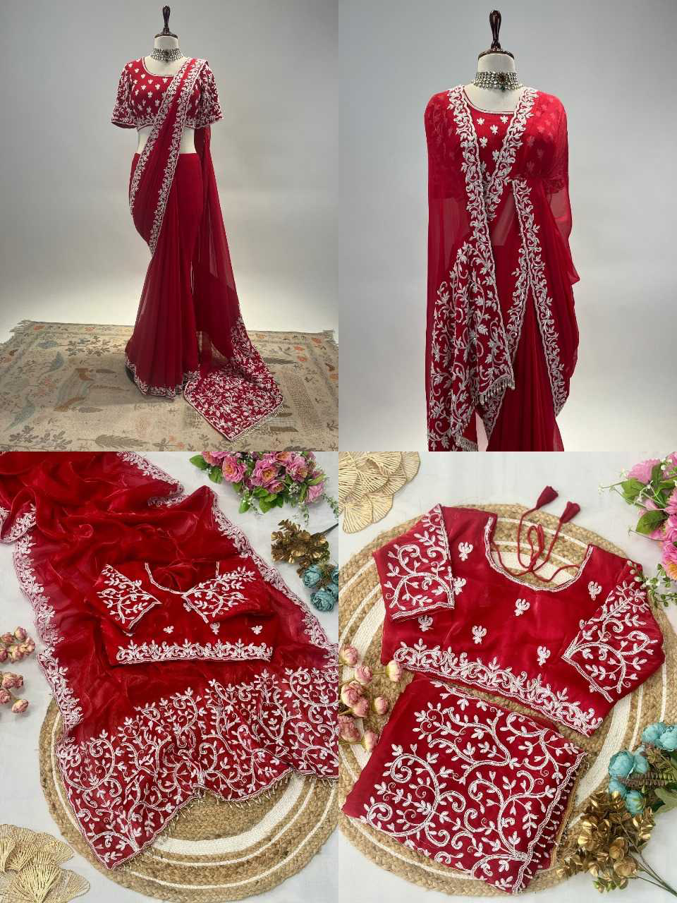 Fabric Jimmy Chuu Silk Multi Thread Embroidery Coding Sequence Work