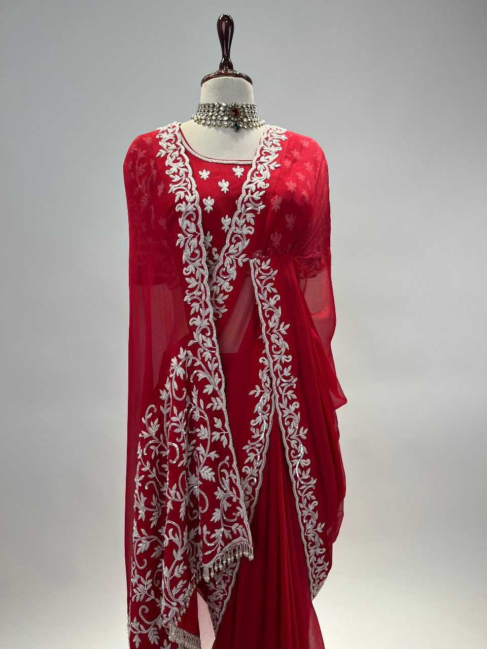 Fabric Jimmy Chuu Silk Multi Thread Embroidery Coding Sequence Work