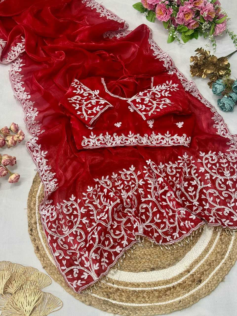 Fabric Jimmy Chuu Silk Multi Thread Embroidery Coding Sequence Work