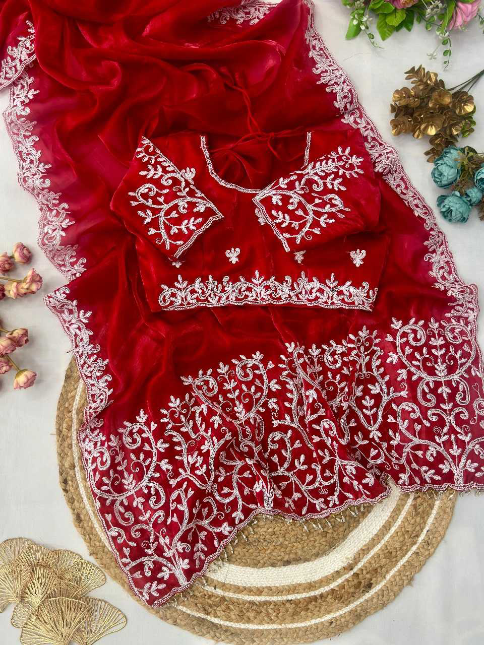 Fabric Jimmy Chuu Silk Multi Thread Embroidery Coding Sequence Work