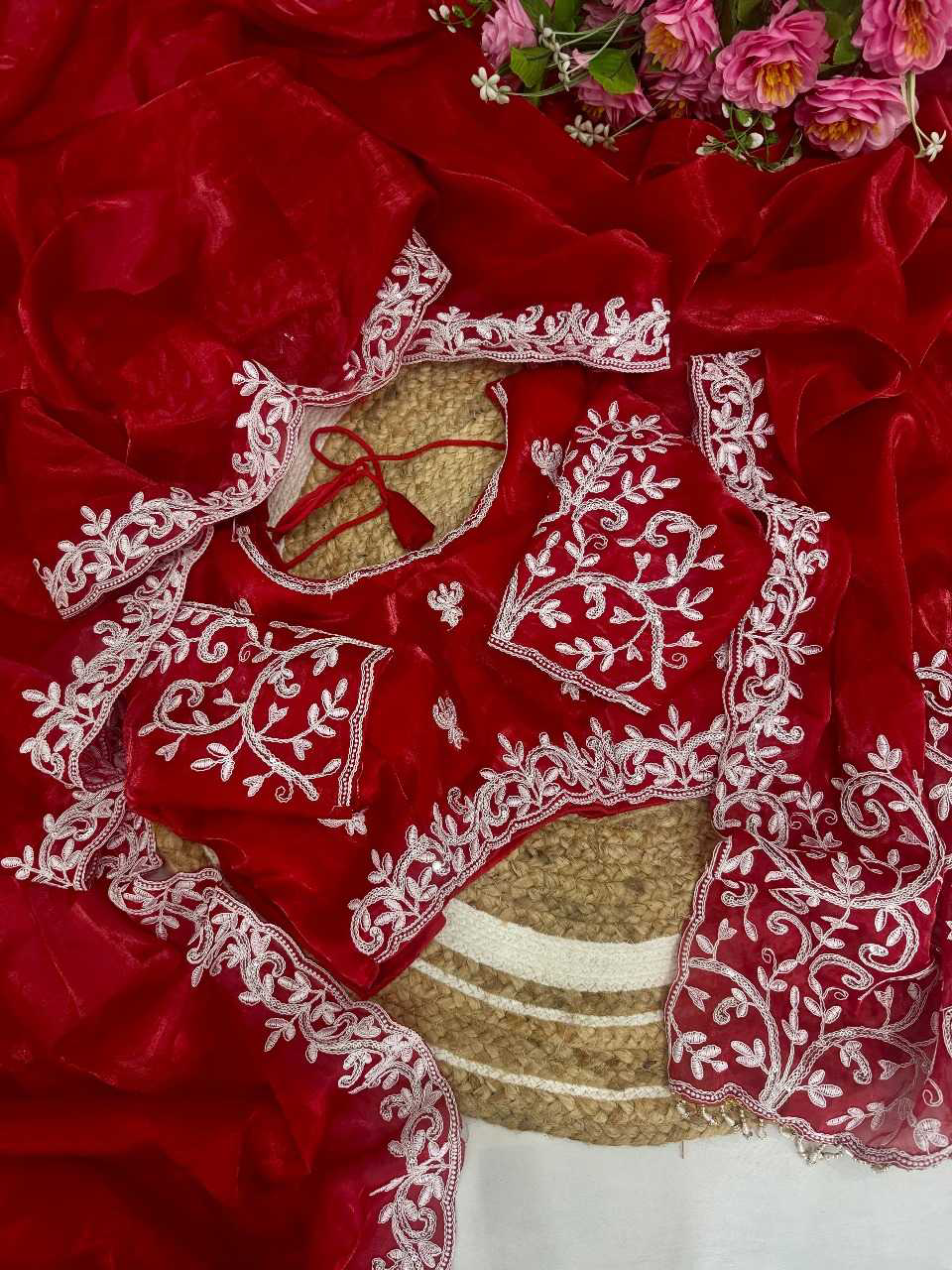 Fabric Jimmy Chuu Silk Multi Thread Embroidery Coding Sequence Work