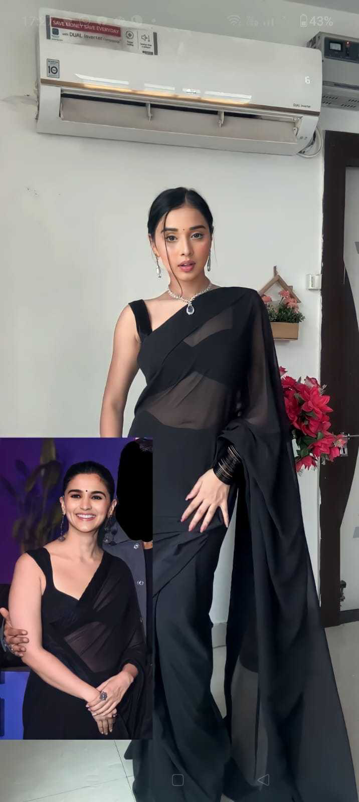 Pretty Black Color Soft Georgette Silk Design All Over Work Saree