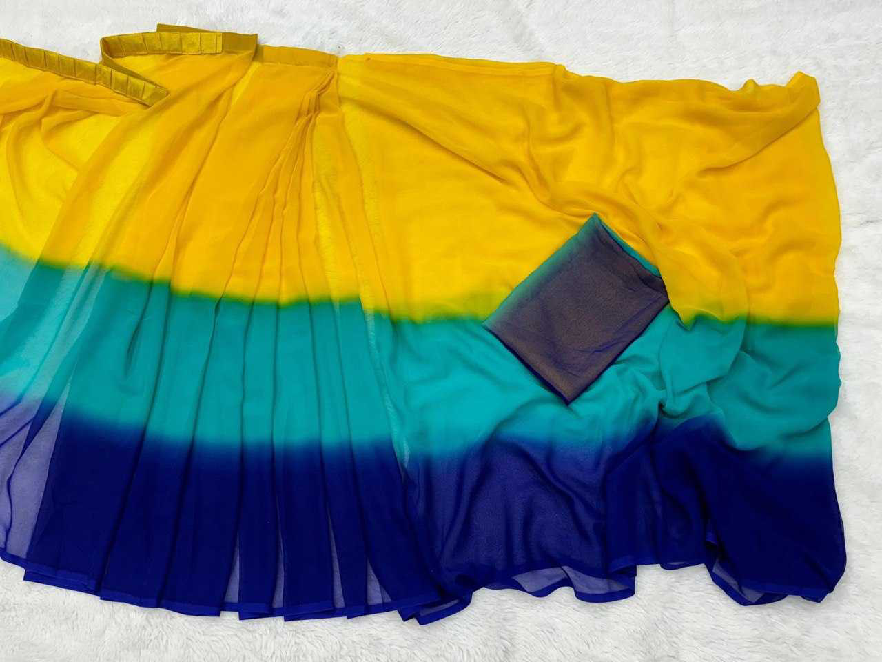 Grand Yellow Color Pure Soft Georgette Silk Design All Over Saree