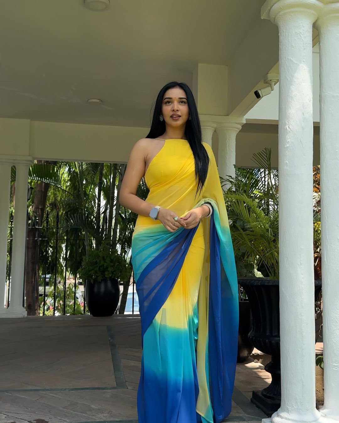Grand Yellow Color Pure Soft Georgette Silk Design All Over Saree