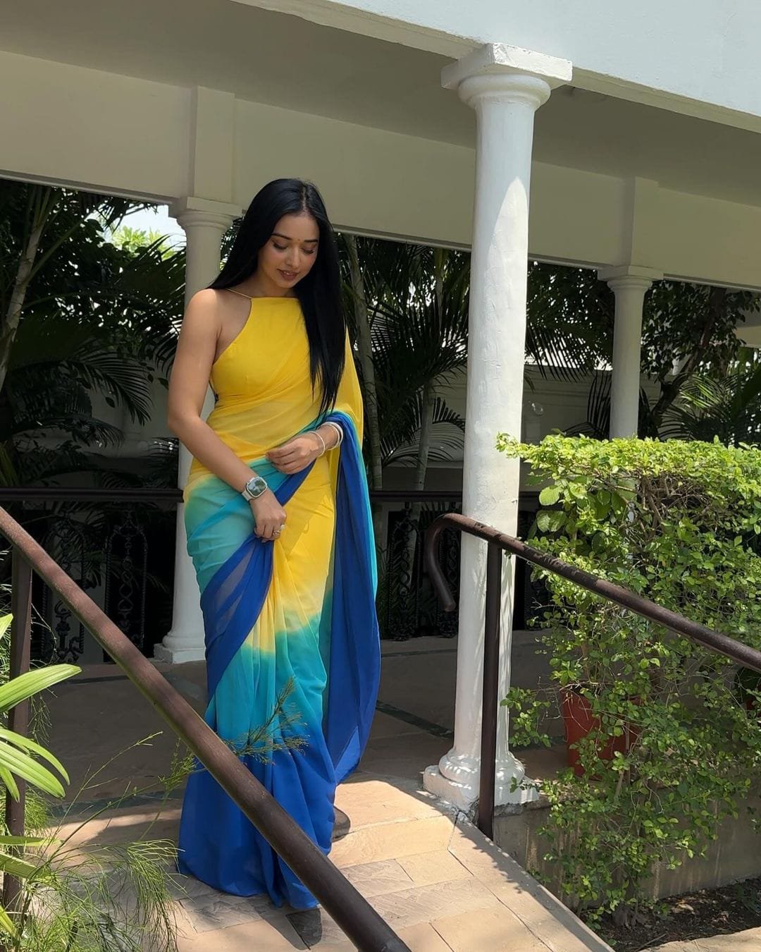 Grand Yellow Color Pure Soft Georgette Silk Design All Over Saree