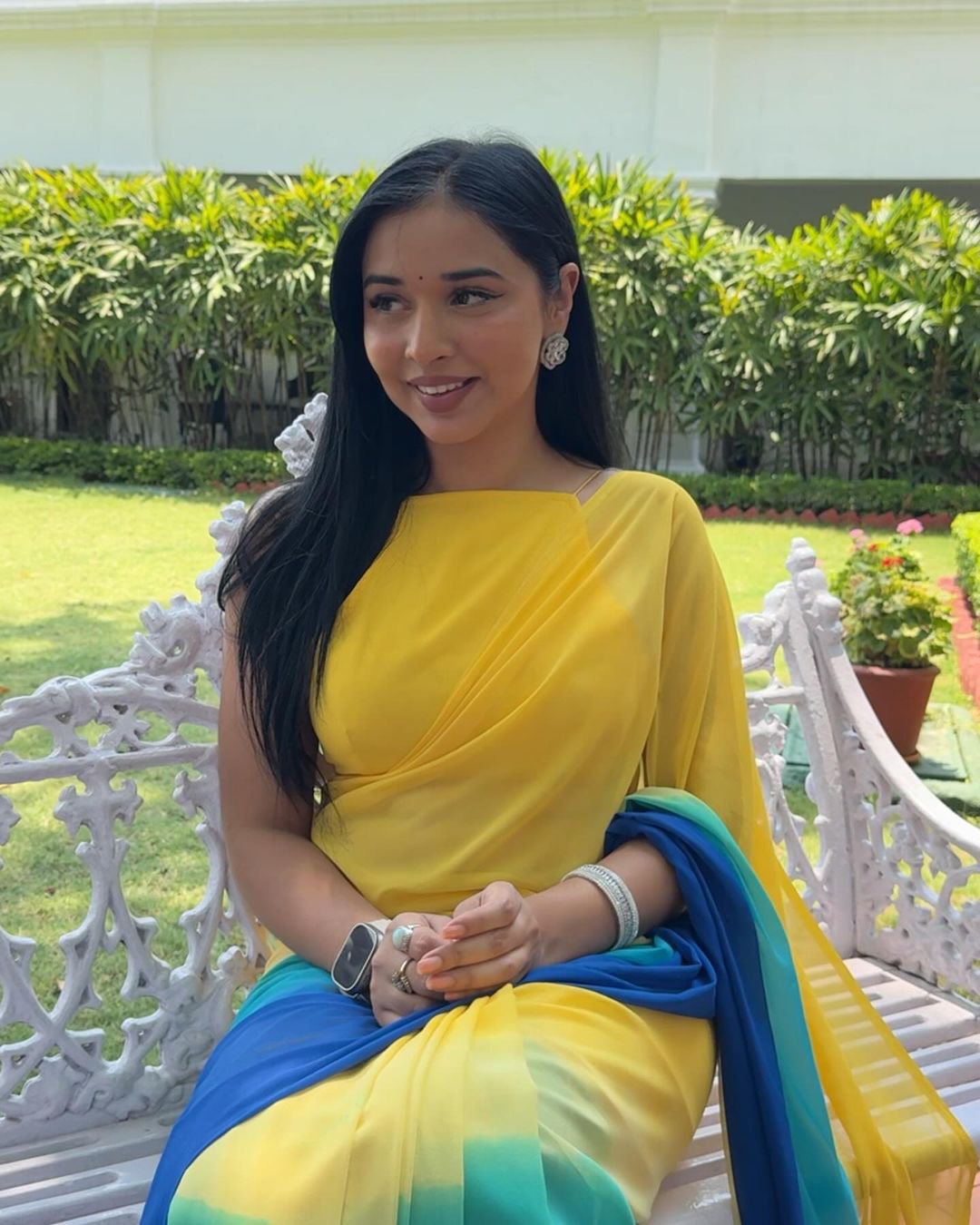 Grand Yellow Color Pure Soft Georgette Silk Design All Over Saree
