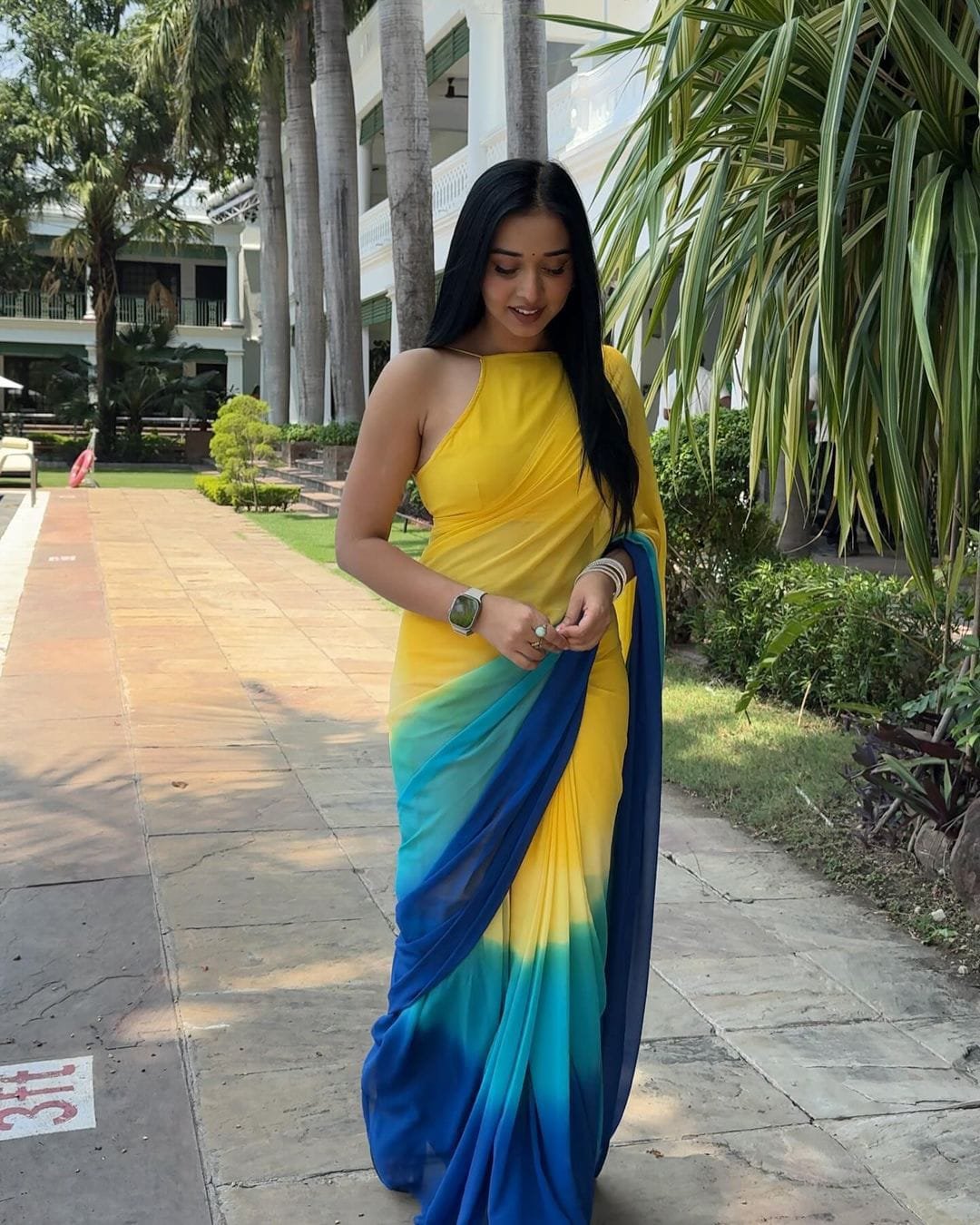 Grand Yellow Color Pure Soft Georgette Silk Design All Over Saree