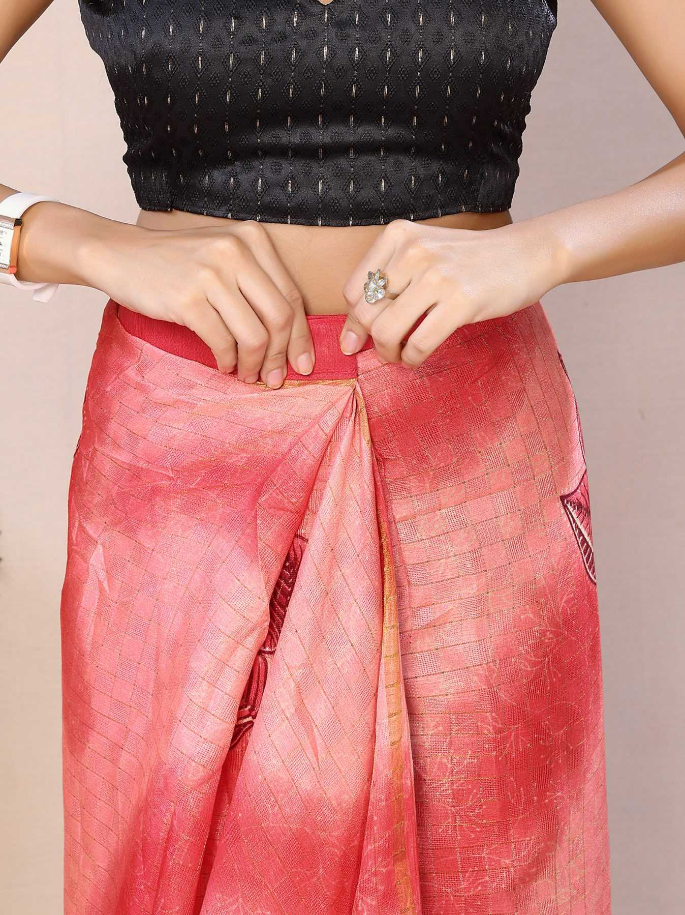 Ready To Wear Printed Silk Saree