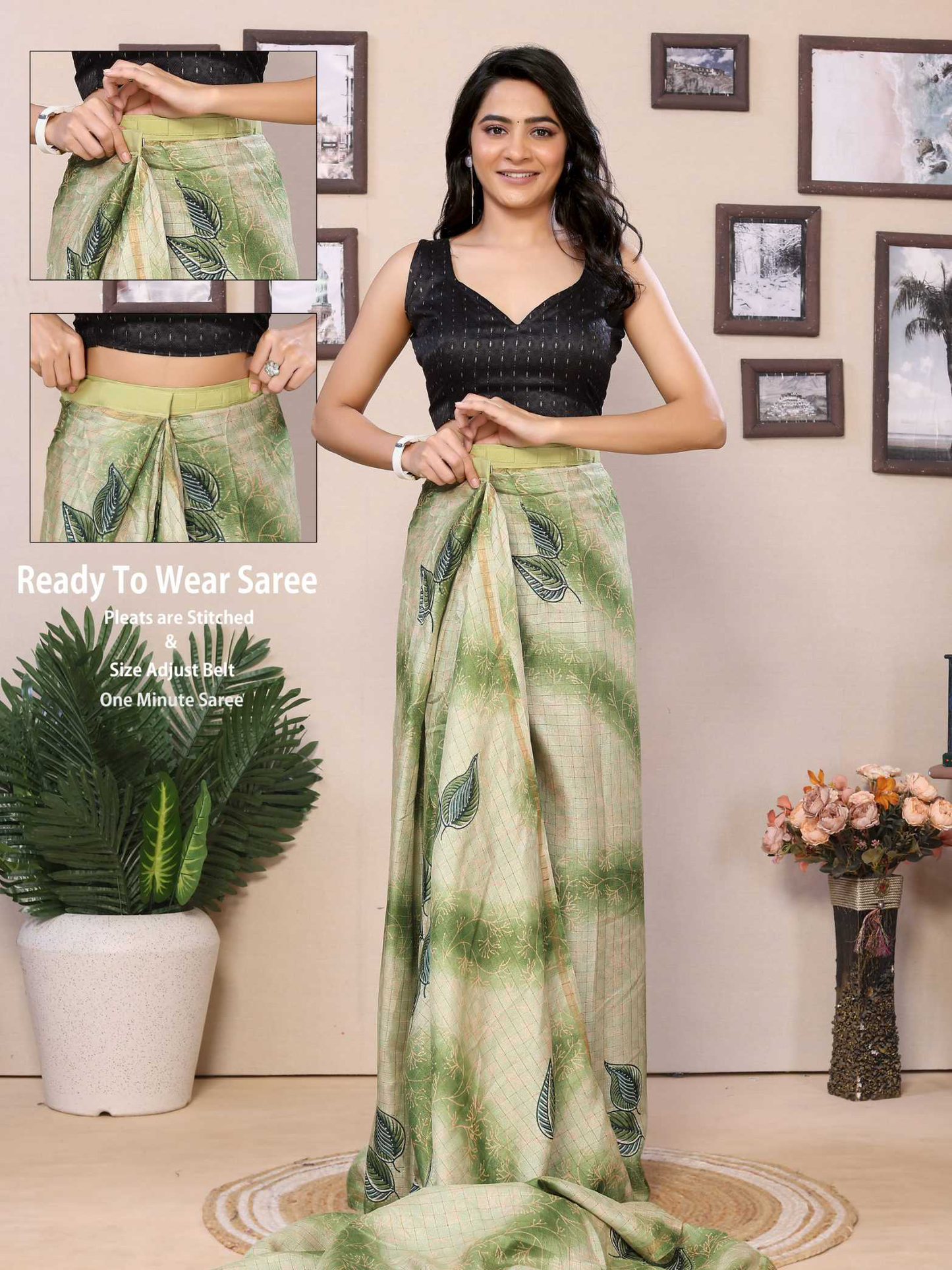 Ready To Wear Printed Silk Saree