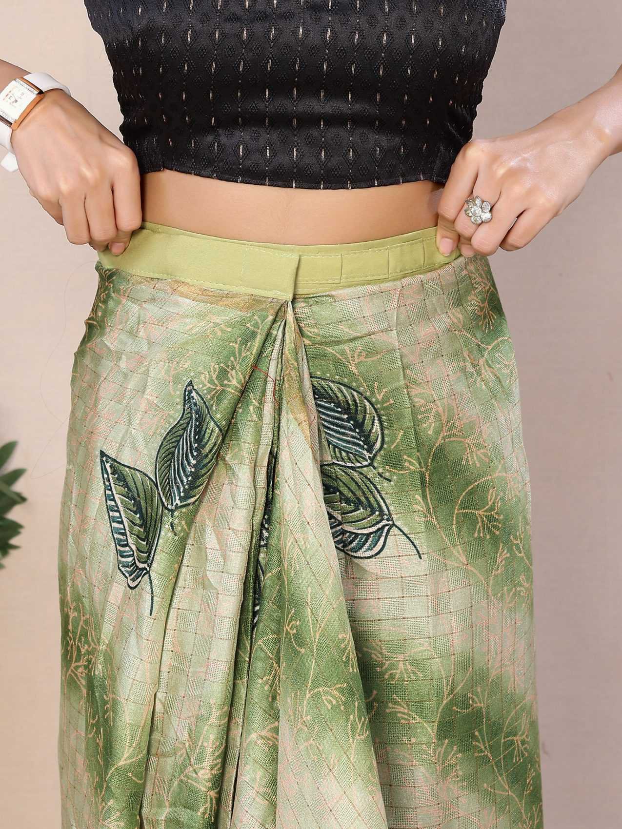 Ready To Wear Printed Silk Saree