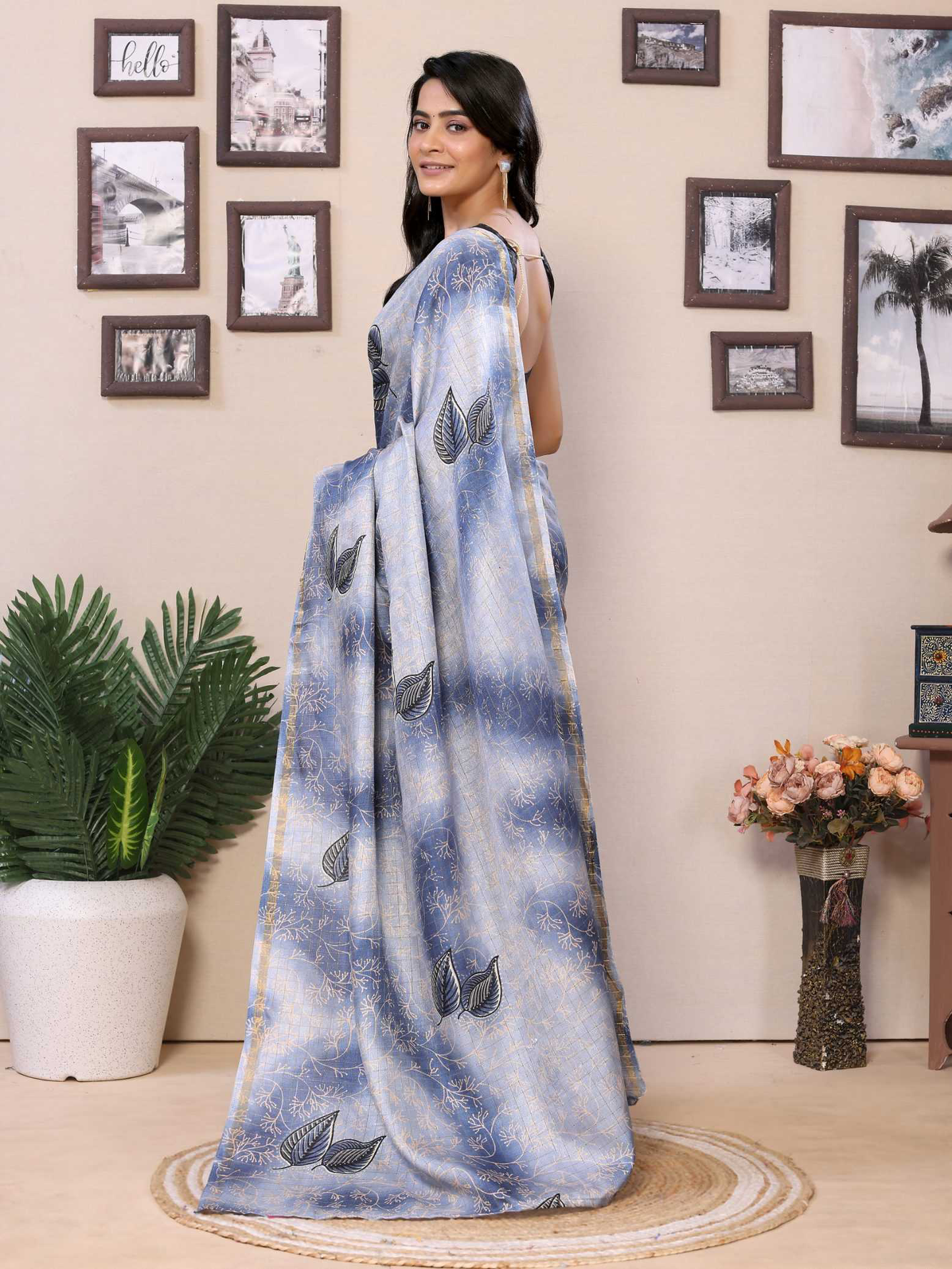 Ready To Wear Printed Silk Saree