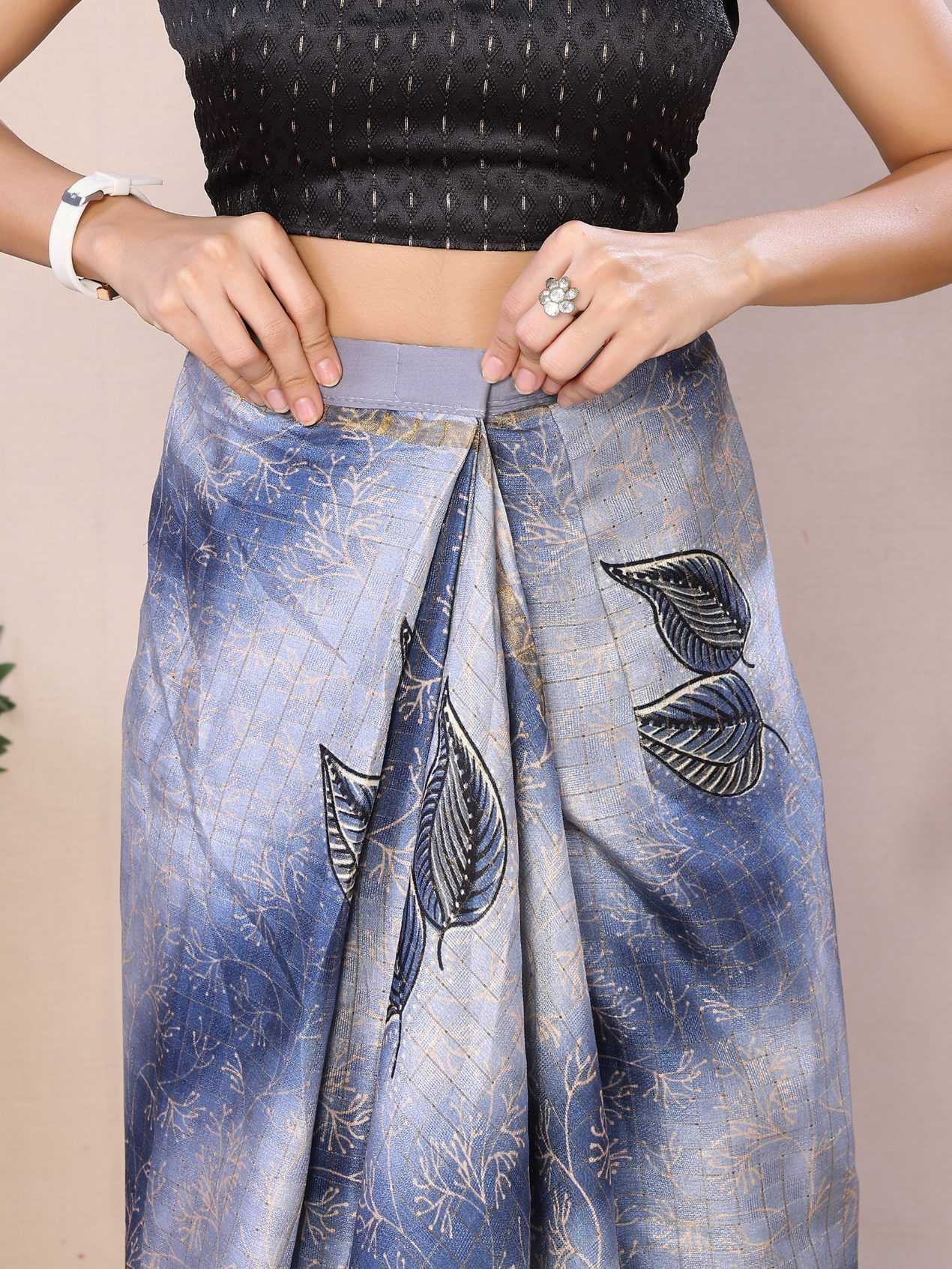 Ready To Wear Printed Silk Saree
