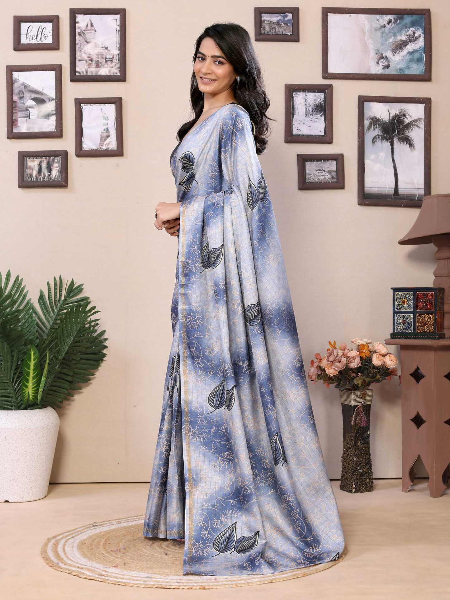 Ready To Wear Printed Silk Saree
