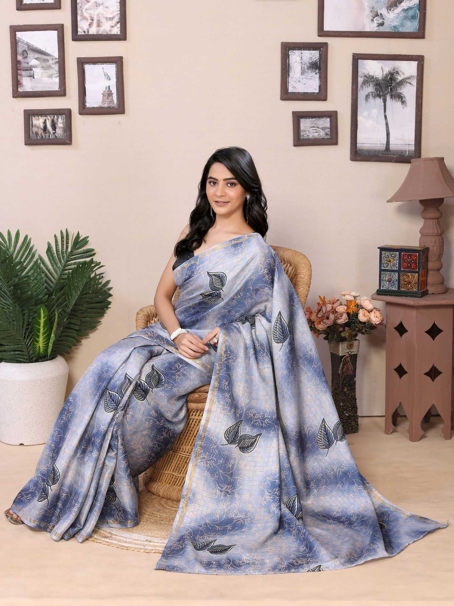 Ready To Wear Printed Silk Saree
