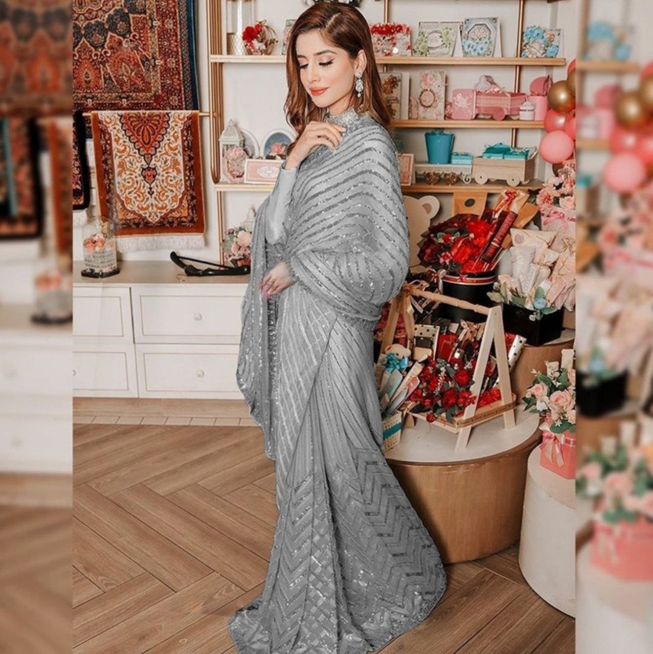 Full Saree Of Heavy quality 60 gram Georgette