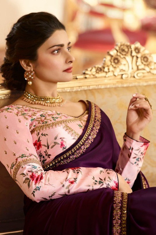 Dark Scarlet Color Vichitra Designer Fancy Saree