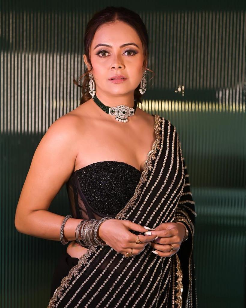 Black Color Sequence Work Celebrity Style Soft Net Saree