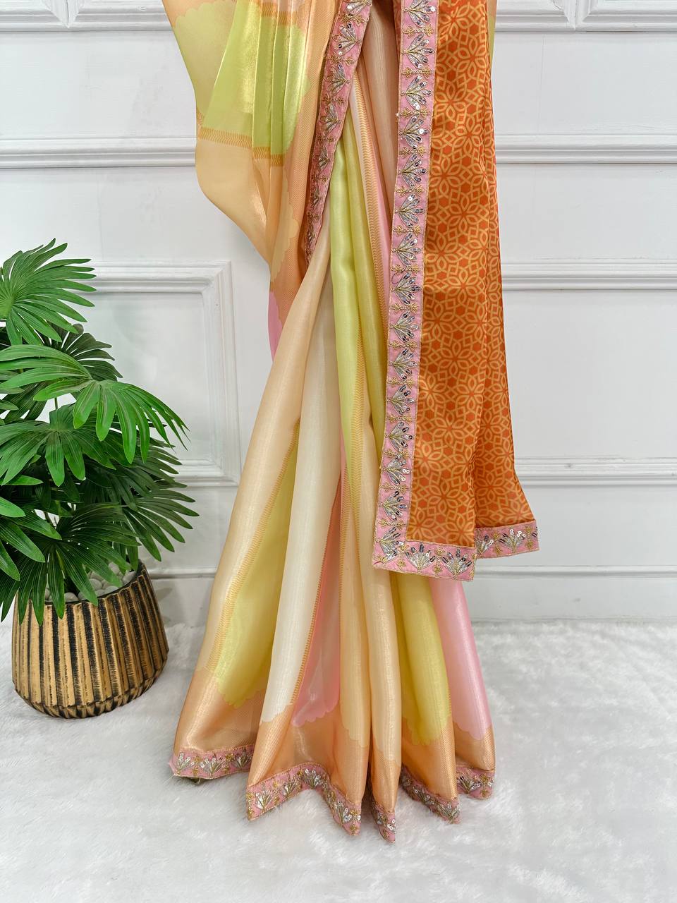 KIARA MAM INSPIRED TISSUE RANGKAT SAREE