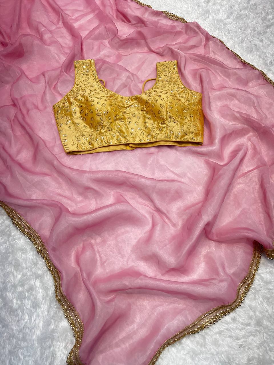 Bollywood Style Heavy Tissue Organza Saree