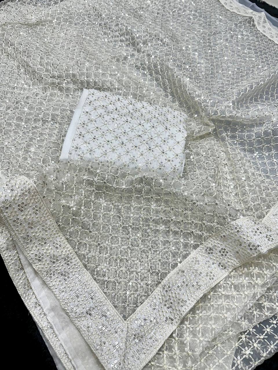 Primium Quality Heavy Soft Organza Saree