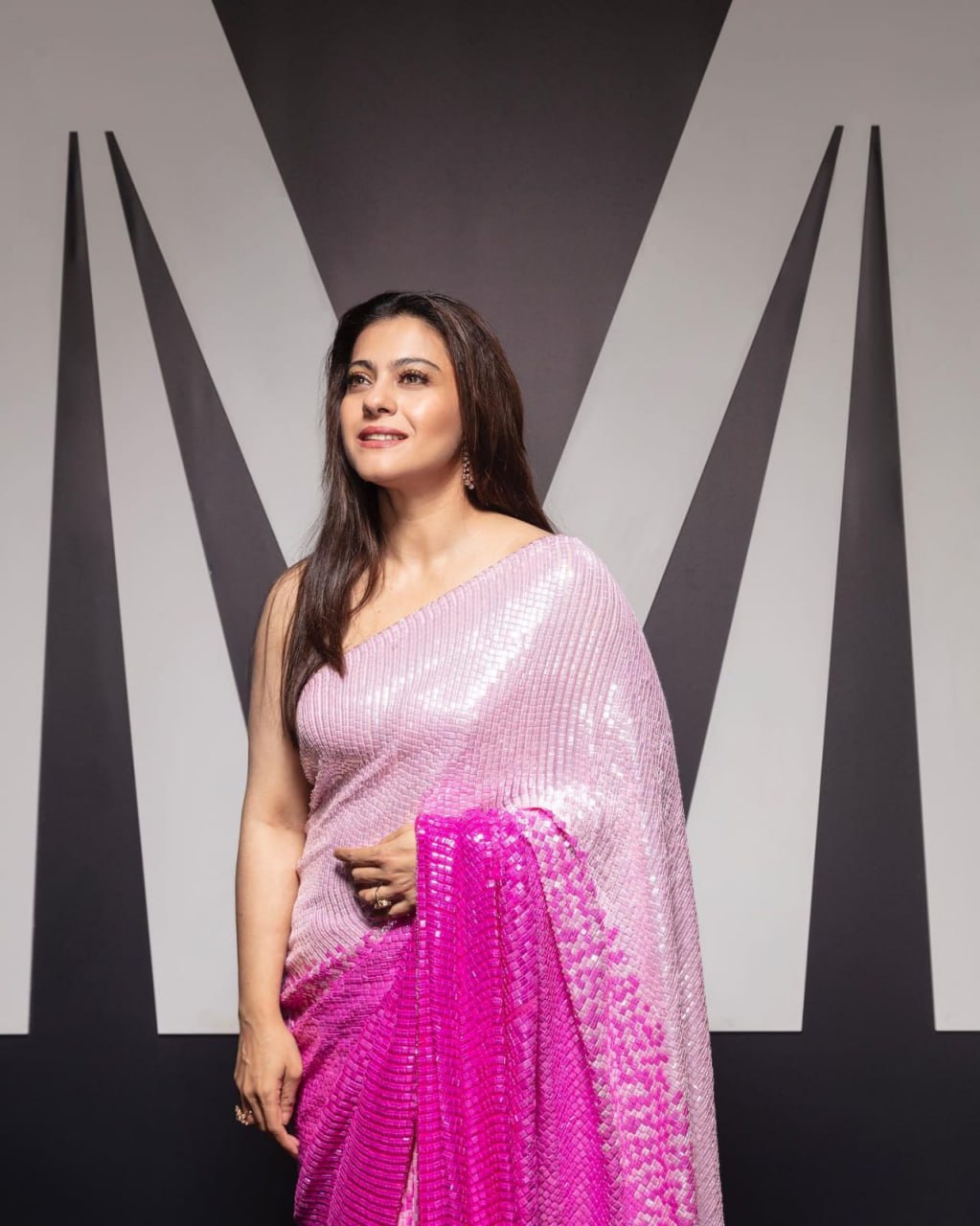 Pink Color Bollywood Celebrity Kajol Inspired Designer Faux Georgette Saree, Wedding Wear Saree, Party Wear Saree, Bollywood Saree, Sarees