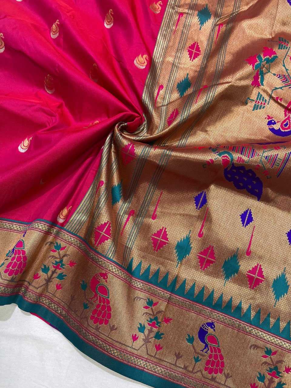 Paithni Silk Zari Woven Saree With Blouse For Women