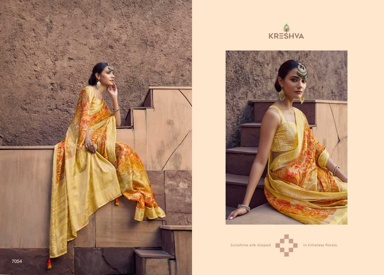 Kreshva Rasberry Crape Jacquard Border Casual Wear Saree Collections