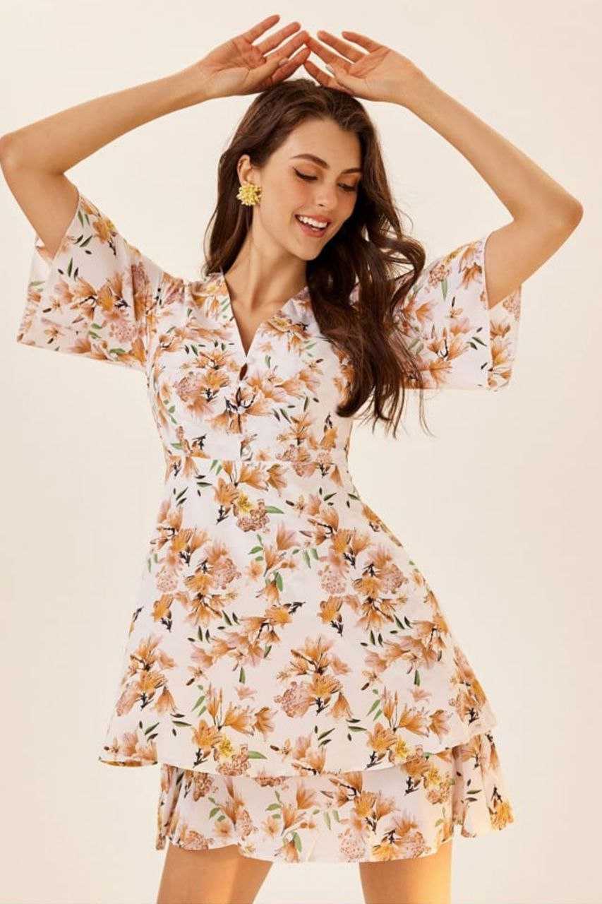 TRENDING MICRO CREPE PRINTED ONE PIECE WHITE