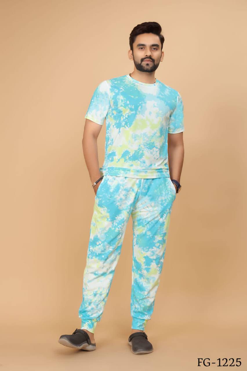 Cotton Lycra With Sibori Printed Work Night Suits