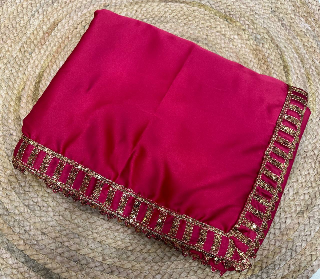 Bollywood Model Mouni Roy Pink sequins saree