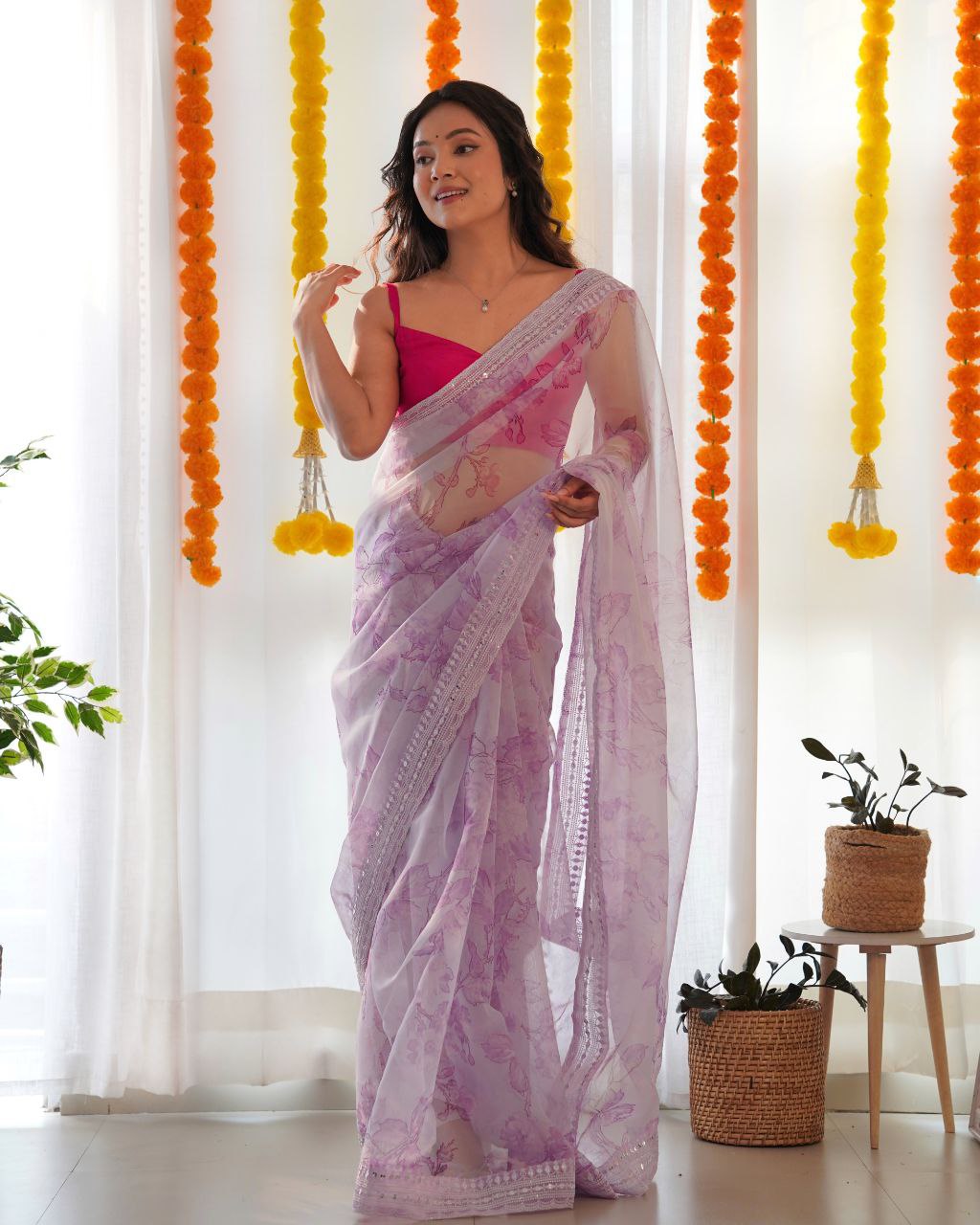 Beautiful Floral Digital Printed saree