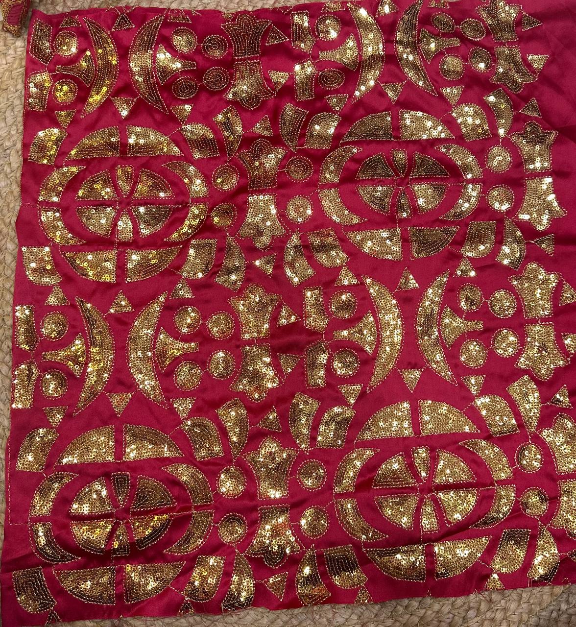 Bollywood Model Mouni Roy Pink sequins saree
