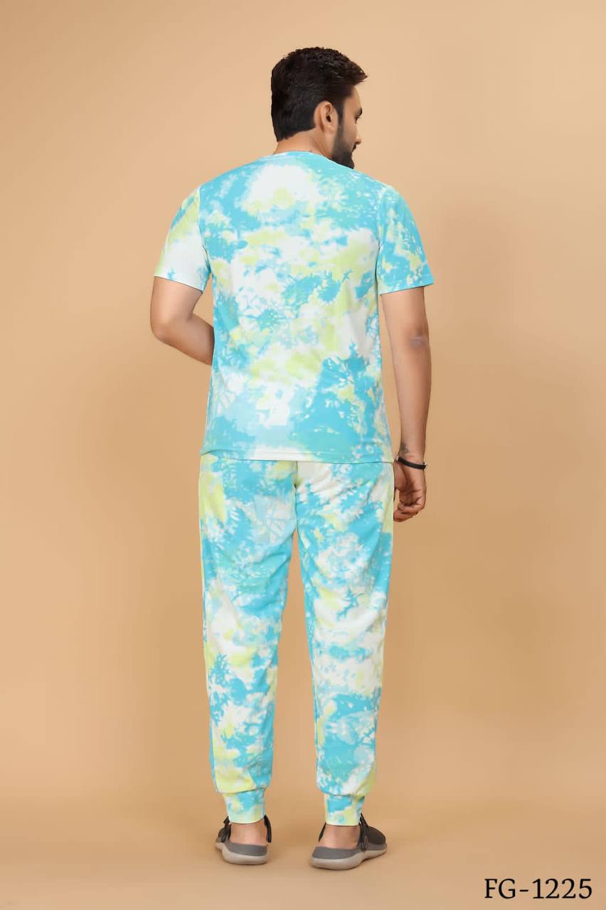 Cotton Lycra With Sibori Printed Work Night Suits