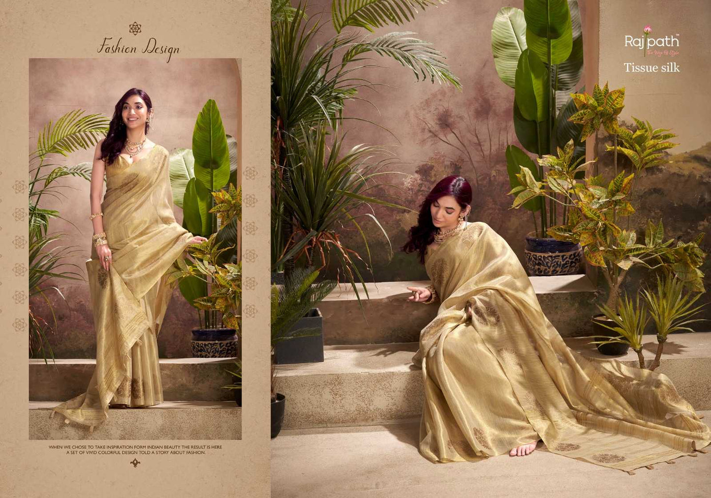 Rajpath kiri silk tissue silk stylish saree