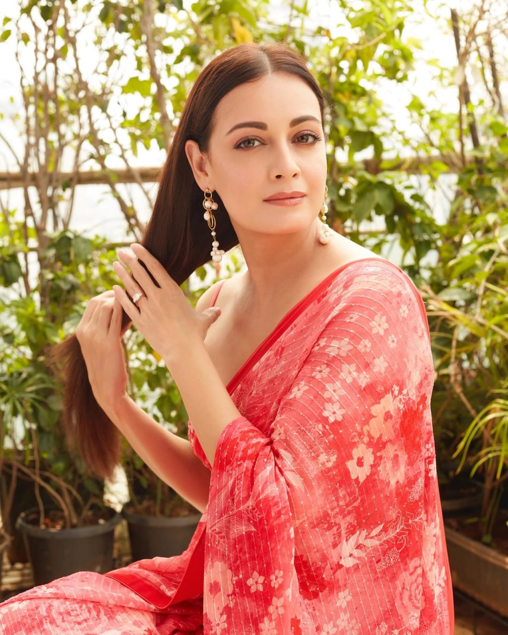 Floral digital printed georgette saree