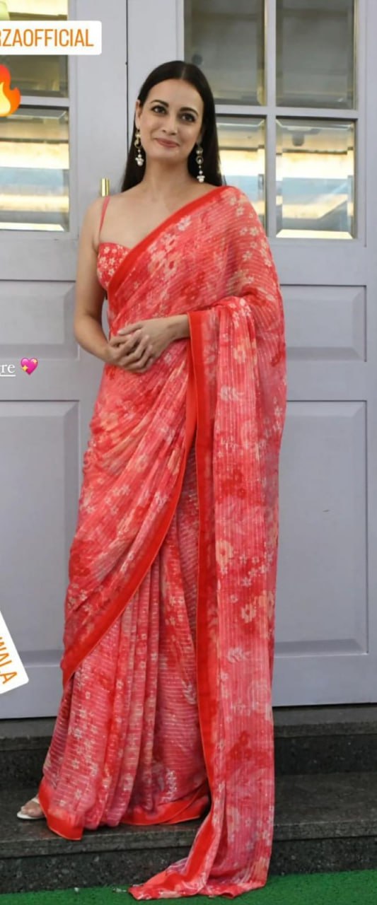 Floral digital printed georgette saree