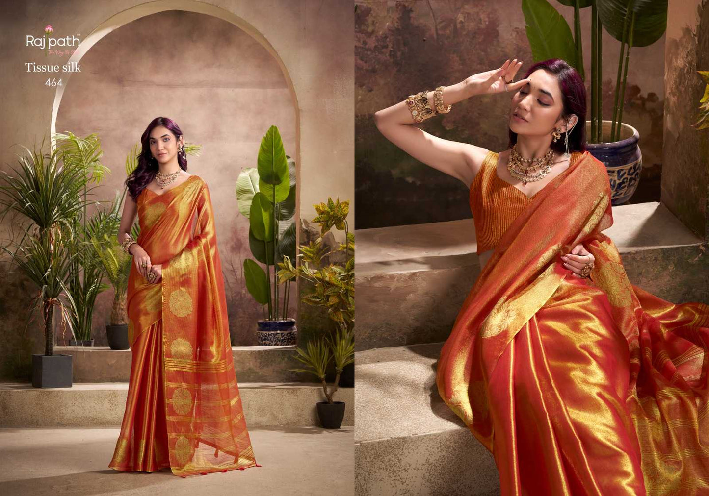 Rajpath kiri silk tissue silk stylish saree