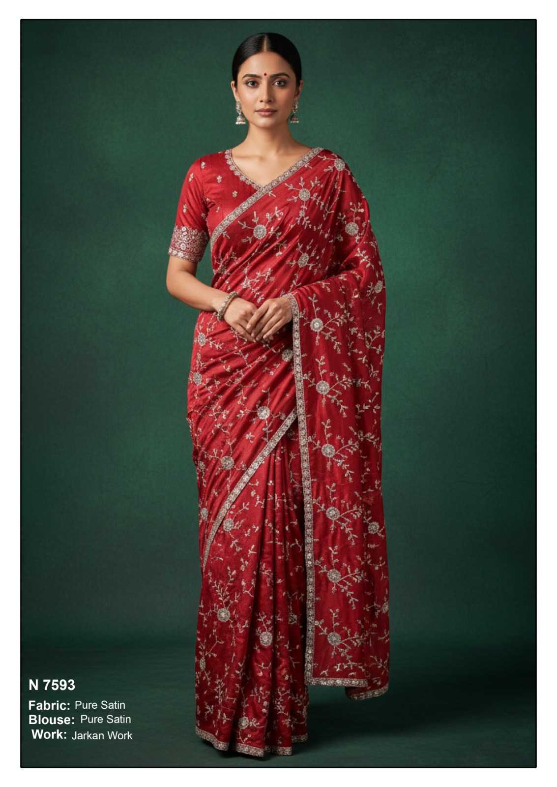 Organza Embroidered and Thread Work Contemporary Sari for Ceremonial