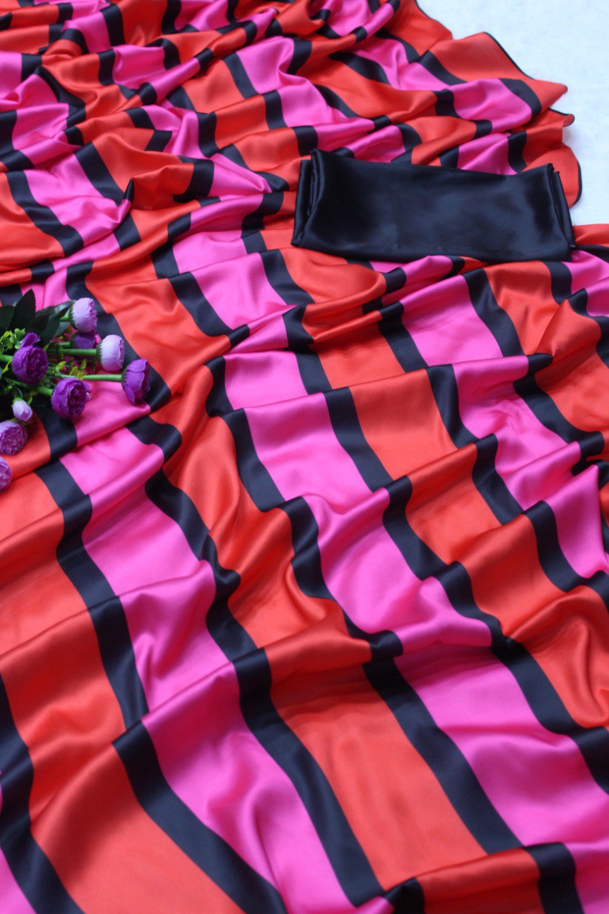 Japan Sartin Saree Digital Print