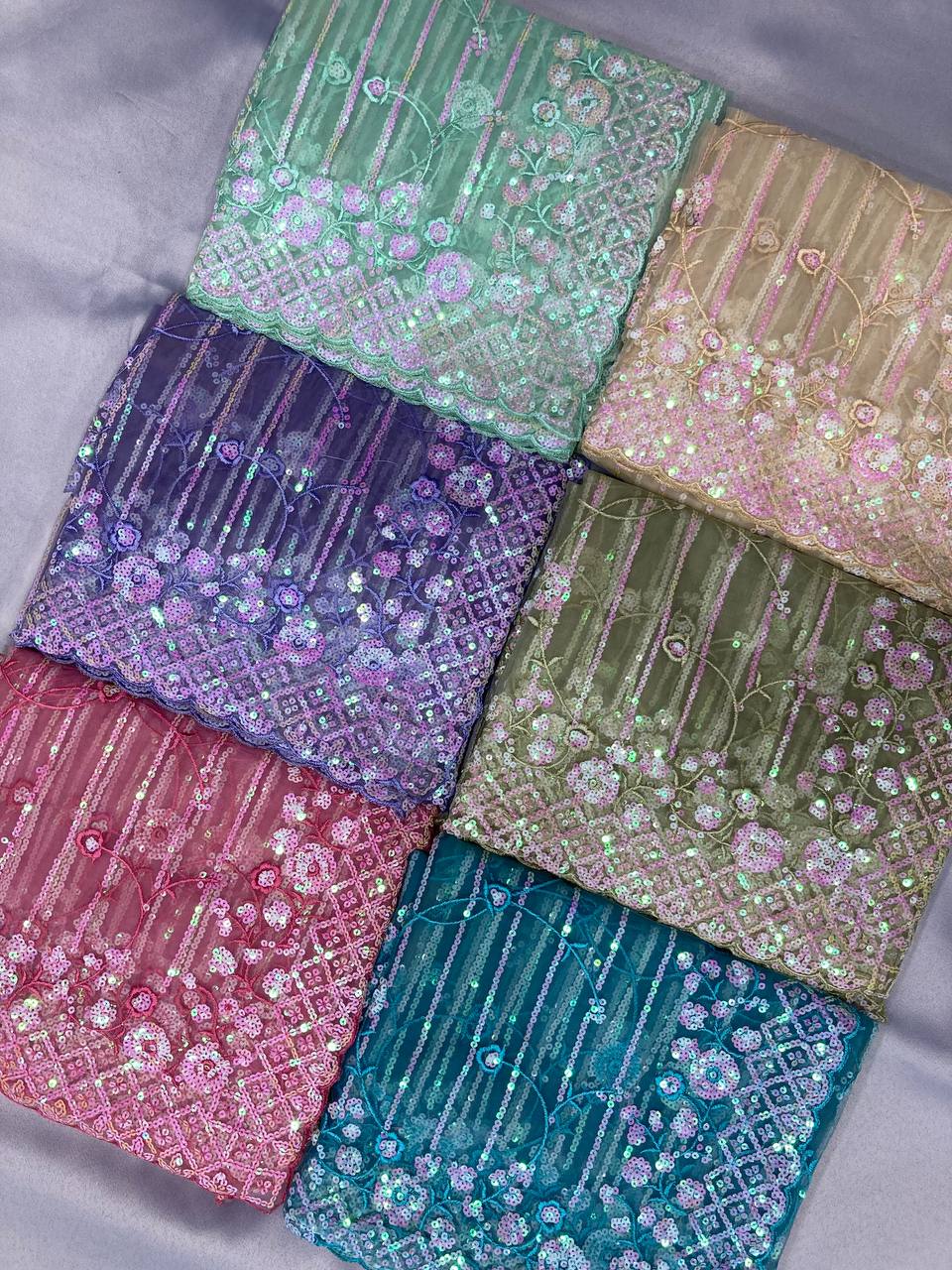 Beautiful Designer Saree on Soft Net fabric & Sequance work and whole sarees
