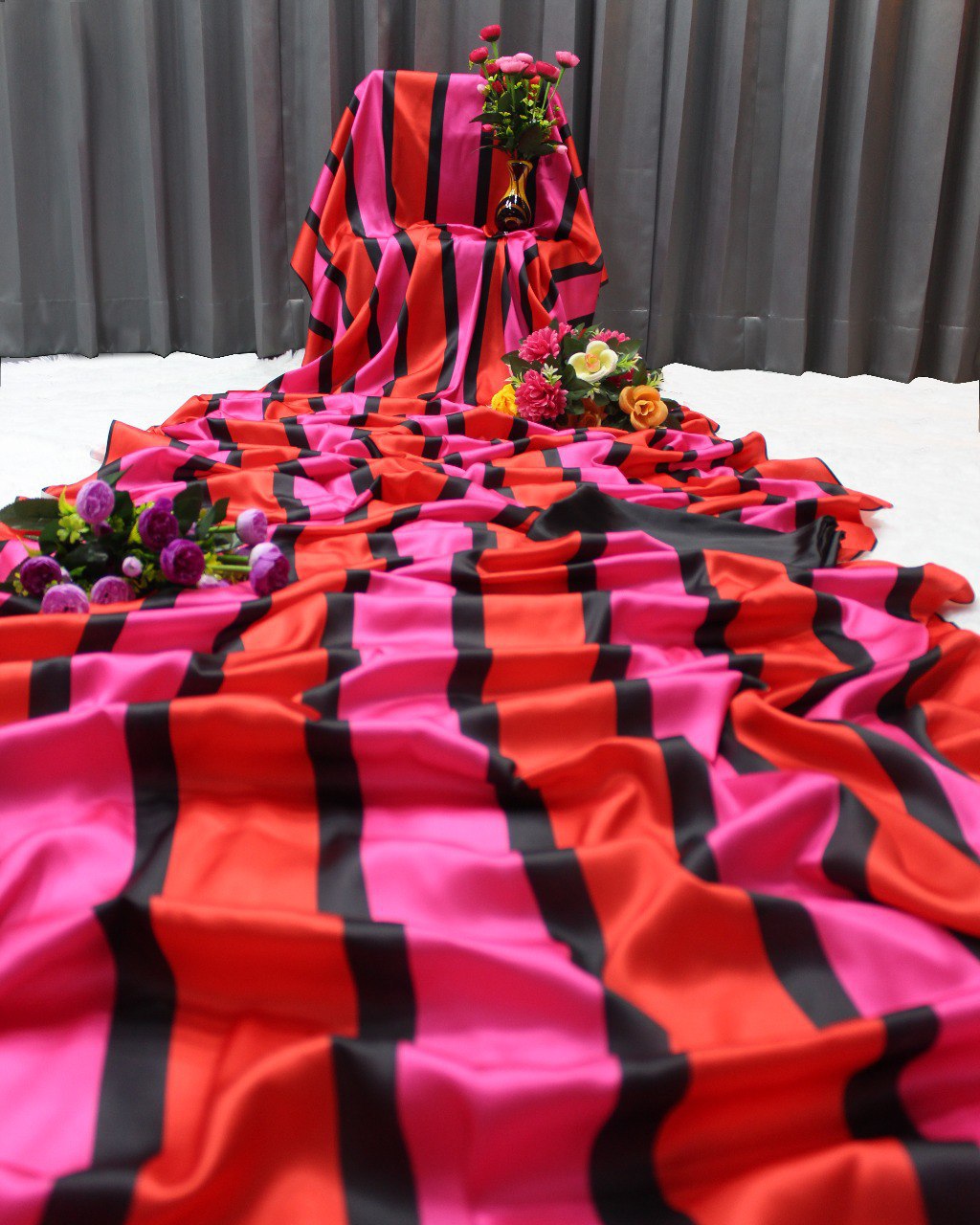 Japan Sartin Saree Digital Print