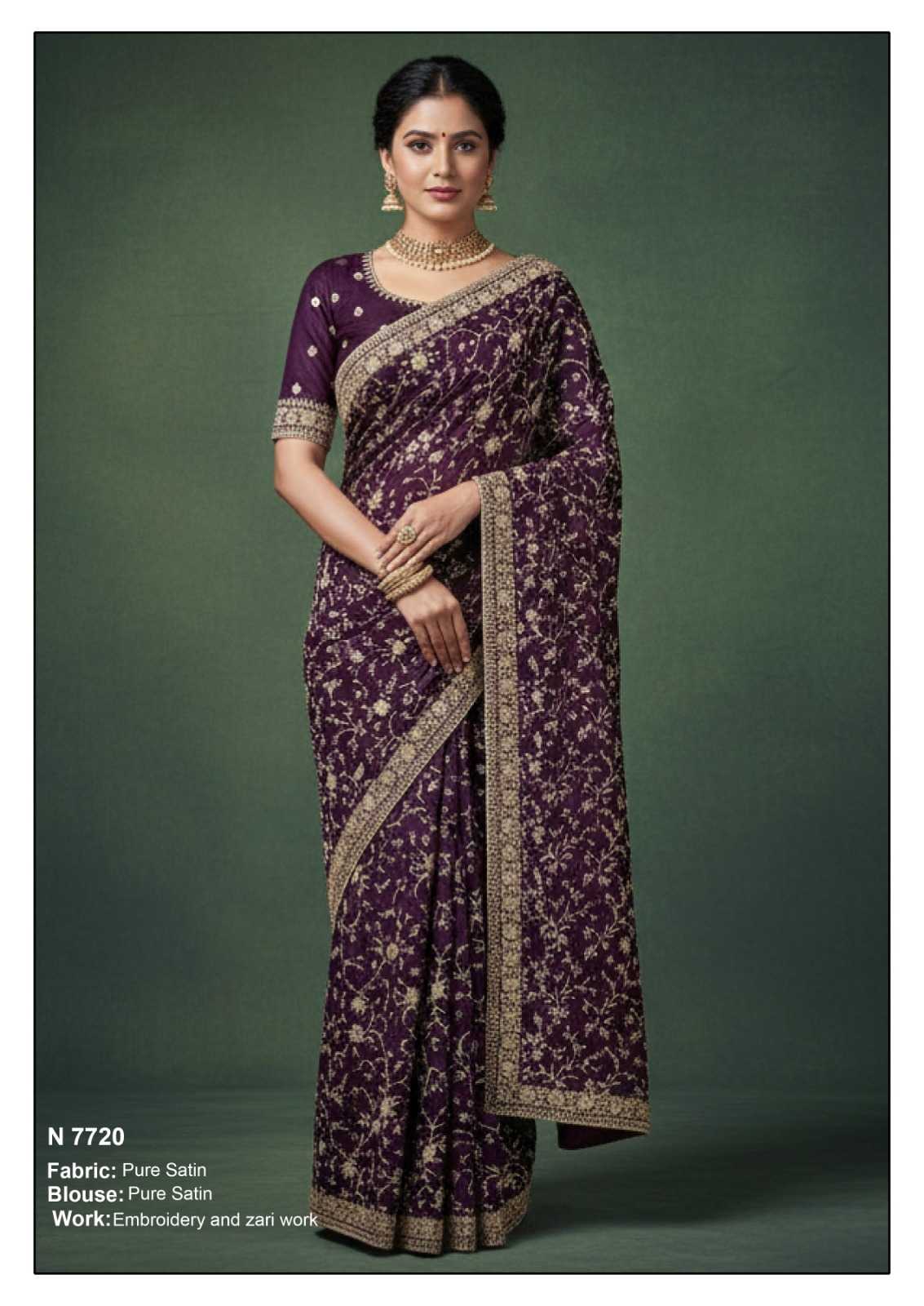 Organza Embroidered and Thread Work Contemporary Sari for Ceremonial