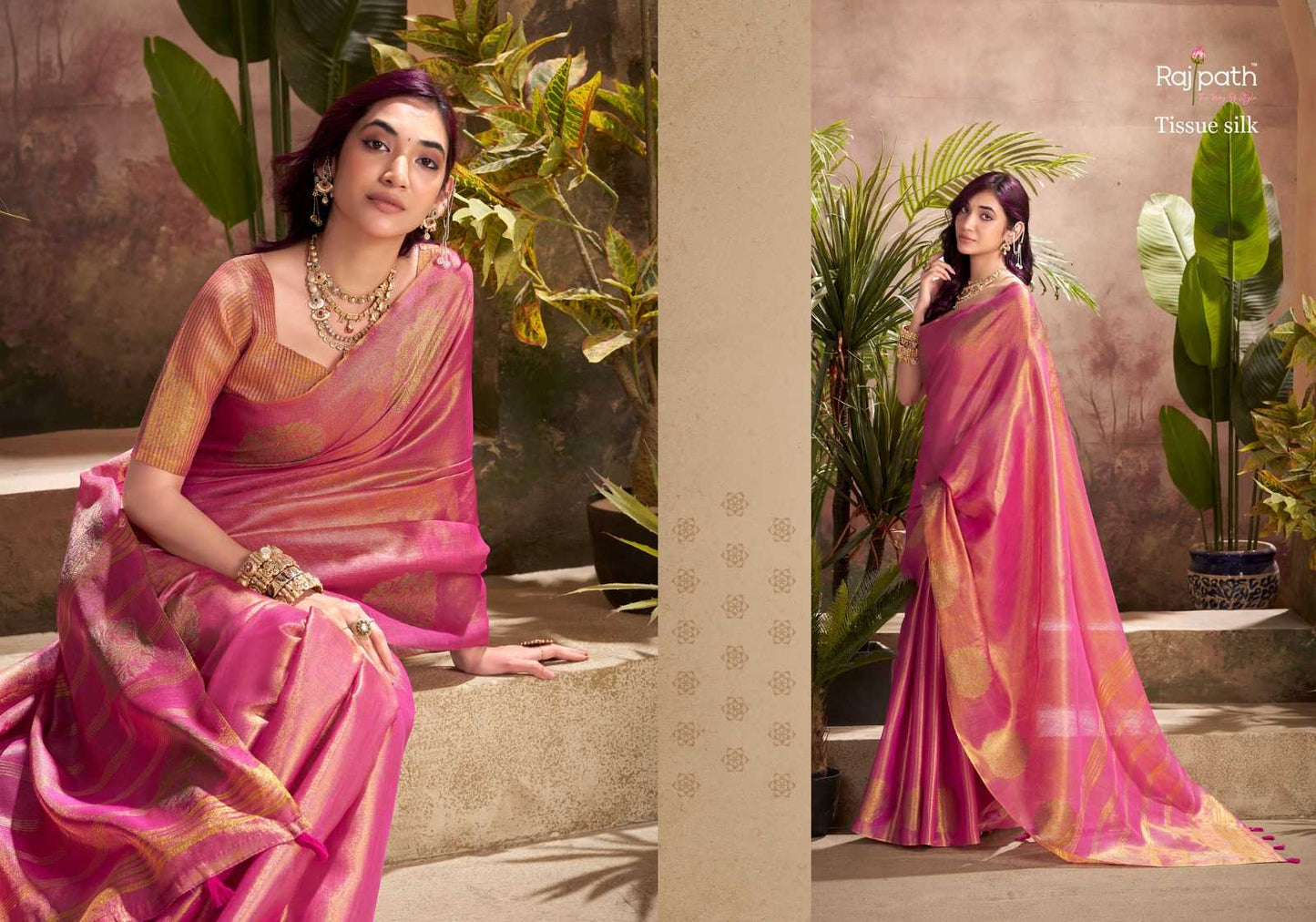 Rajpath kiri silk tissue silk stylish saree