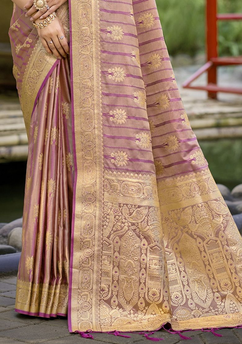 Sangam Prints wine Silk Woven Work Festival Saree
