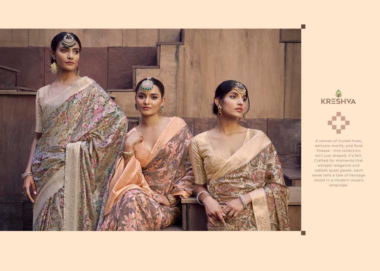 Kreshva Rasberry Crape Jacquard Border Casual Wear Saree Collections