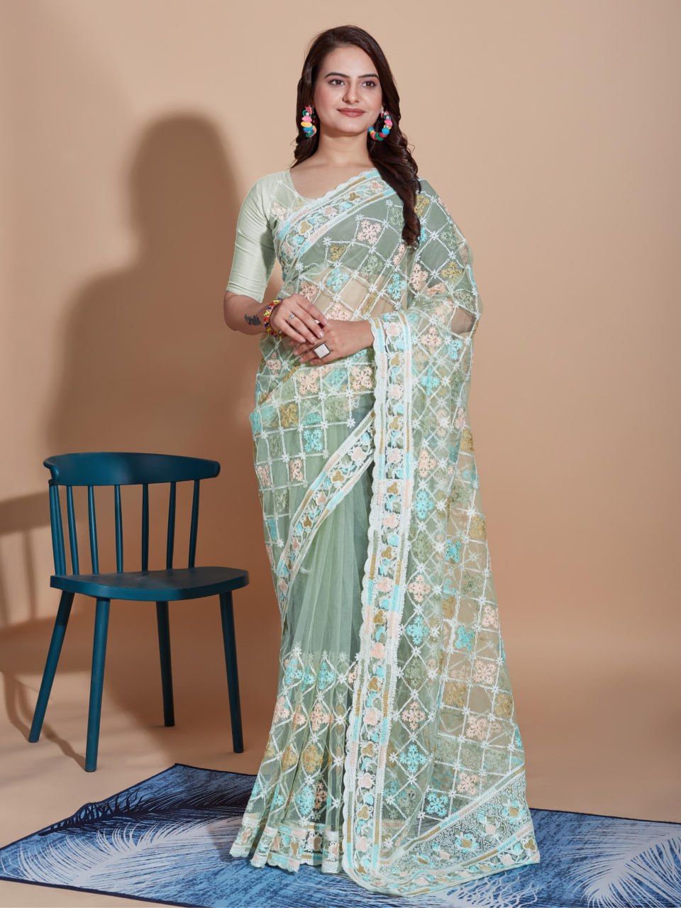 Beautiful Designer Saree on Soft Butterfly Net fabric