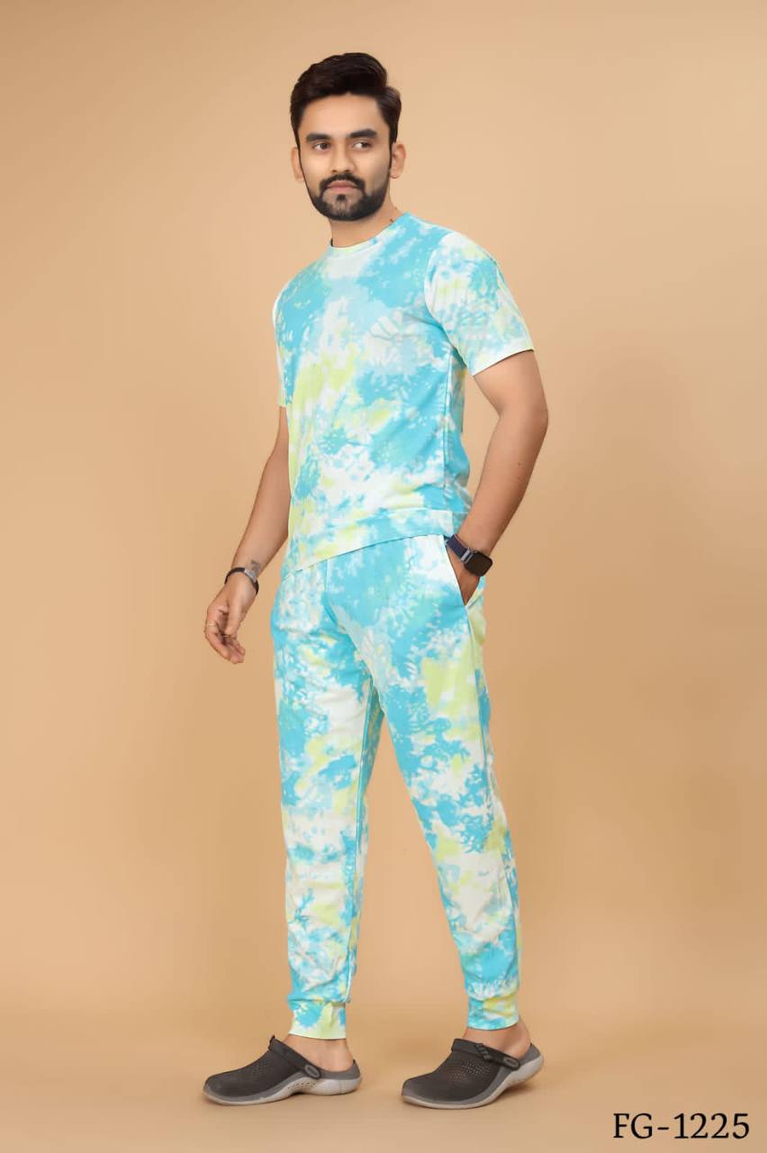 Cotton Lycra With Sibori Printed Work Night Suits
