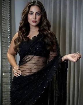 Black Georgette Saree With 5MM Sequence Work